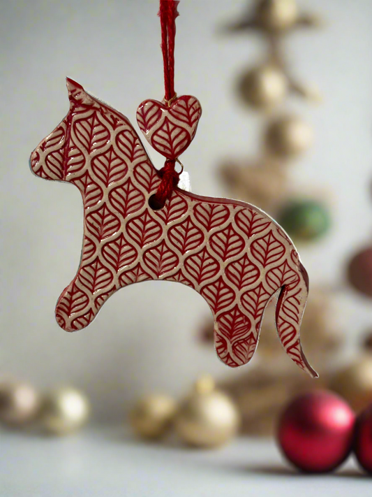 Heart horse Christmas ornament