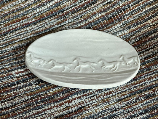 Oval Running Horses Soap dish