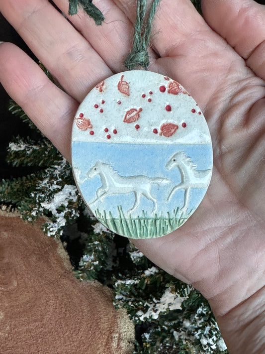 Running Horses ornament